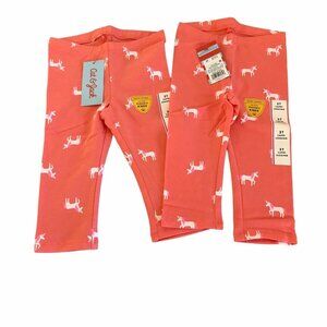 Cat and Jack Unicorn Leggings Toddler Girl 2T  Lot of 2 Pink Pants Pull On